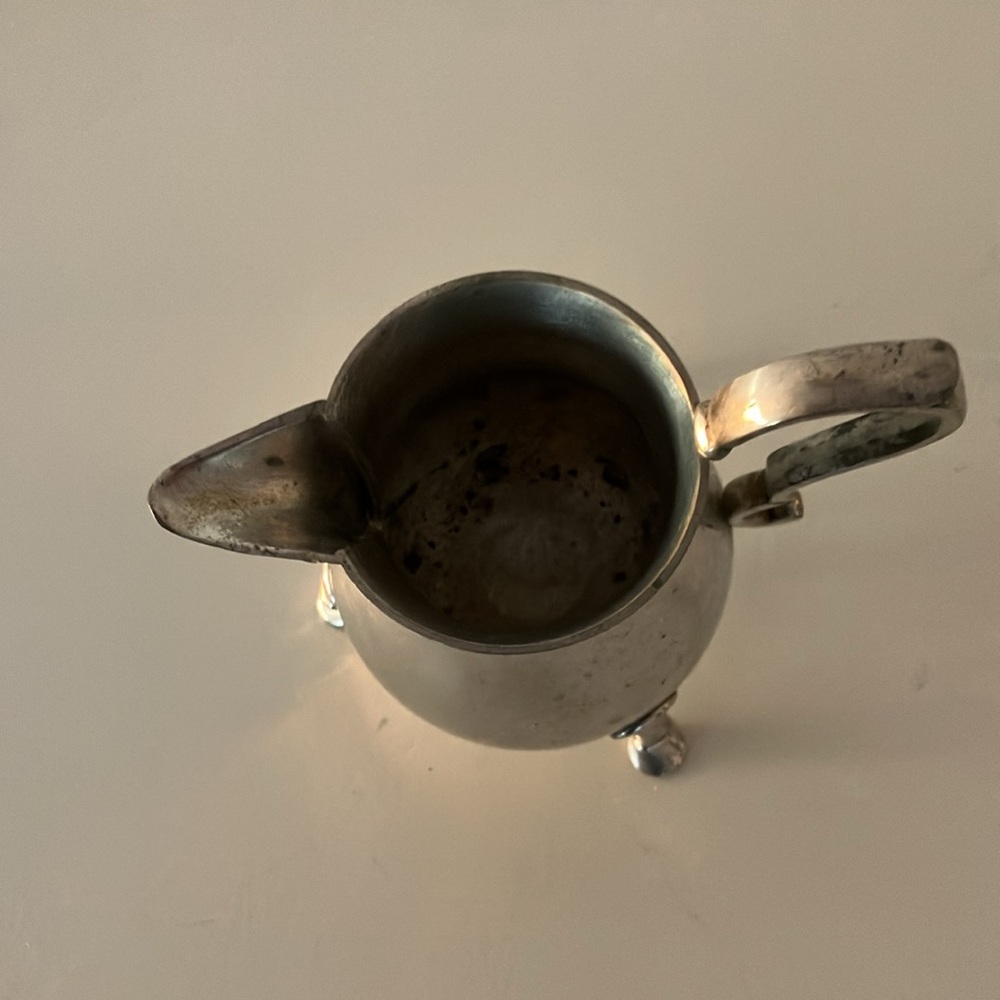 Vintage Stieff Pewter Colonial Williamsburg Silver Creamer and Sugar Set - Picture 6 of 13